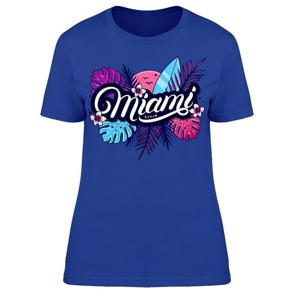 Miami, Leaf Design T-Shirt Women -Image by Shutterstock, Female 3X-Large