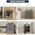 thumbnail image 5 of Walsunny Sideboards Buffets Table 28.3" with Drawer Storage Cabinet Adjustable Shelf Farmhouse Coffee Bar Cabinet for Kitchen Dining Room Entryway Small Places Dark Gray, 5 of 7