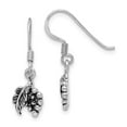 thumbnail image 3 of Sterling Silver Rhodium-plated Antiqued Grape Bundle Dangle Earrings, 3 of 3