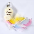 thumbnail image 3 of Plush Hanging Cat Toy with Feather Tassels and Suction Cup Attachment for Interactive Pet Playtime Enrichment, 3 of 4
