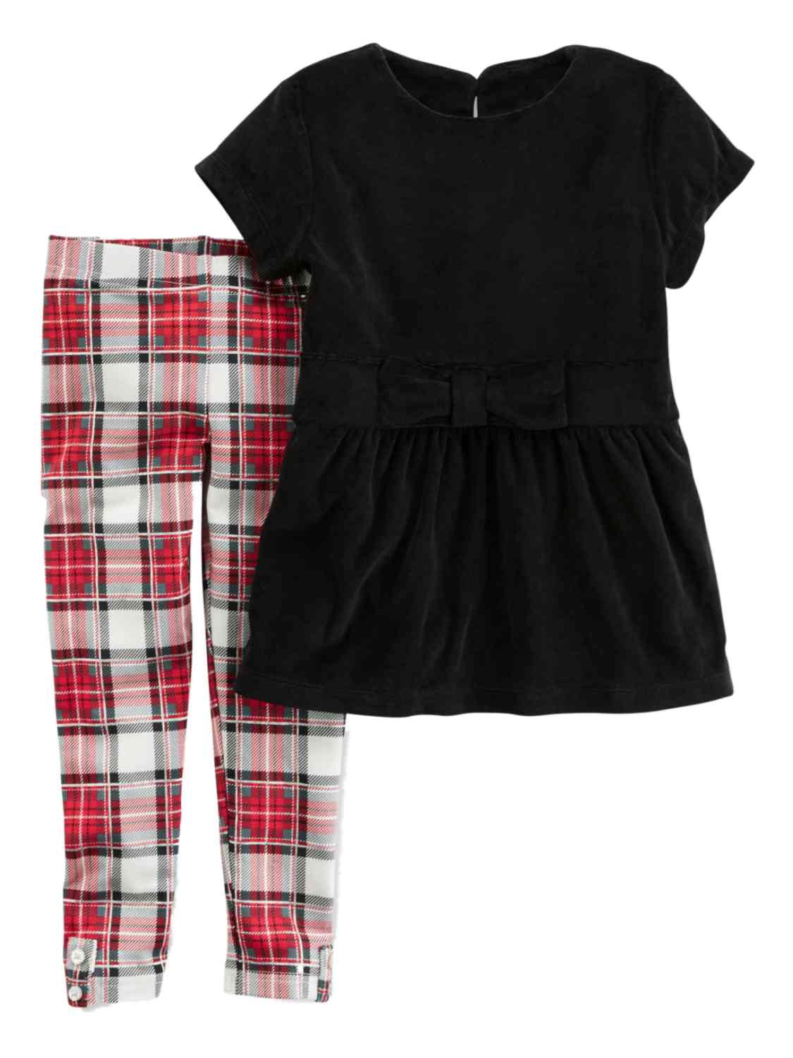 black and red plaid baby dress