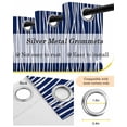 thumbnail image 5 of Vintage Wave Lines Blackout Curtains 54 Inch Length 2 Panels Set for Living Room Bedroom, Classic Minimalist Striped Navy Blue Room Darkening Window Curtains Thermal Black Out Curtain 52"x54", 5 of 8