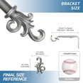 thumbnail image 4 of Urbanest Adjustable Single Curtain Rod Set Coda Finials – 1 - Inch Diameter, With Pewter Rod, 28–48 Inches, 4 of 6