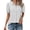White, variant on Women's Puff Short Sleeve Linen Shirts Button down Textured Blouse Casual Summer Cozy Soft Classic T Shirts White XXL