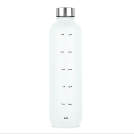 

FAIOIN Drinking Bottle 1 Litre Suitable for Carbonated Drinks Leak-Proof BPA-Free Water Bottle with for Time Markers for Sports