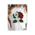 thumbnail image 1 of Mexican rose illustration pure cotton women's Tshirt, Casual Short Sleeve Crew Neck T-Shirt, Women's Clothing clothes Comfort pure cotton, 1 of 6