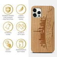 thumbnail image 4 of Case Yard Wooden Case Outside Soft TPU Silicone, Slim Fit Shockproof Wood Protective Phone Cover for Girls Boys Men and Women, Supports Wireless Charging Skyline Vegas Design case for iPhone-11-Pro, 4 of 7