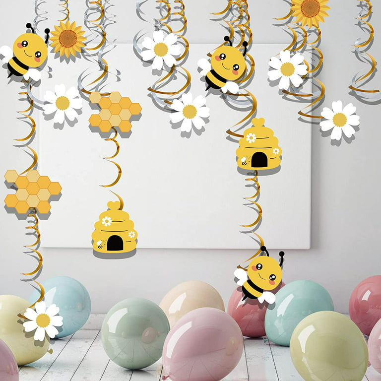 Honey Bee Decorations for Party 40 Pieces Bumble Bee Hanging Swirl Decor  Bee Themed Baby Shower Supplies 