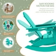 thumbnail image 6 of WestinTrends Malibu Outdoor HDPE Plastic Preschool Toddler Classic Adirondack Rocking Chairs (Set of 2), Turquoise, 6 of 14