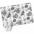 thumbnail image 6 of Black Coastal Bathroom Rug Washable 2x3 Entryway Rug Non Slip Tropical Leaves Starfish Coral Front Door Mat Low Pile Indoor Doormat Throw Floor Carpet for Kitchen Bedroom Entrance, 6 of 8