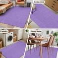 thumbnail image 6 of Purple Area Rugs 3x5 for Living Room, Farmhouse Burlap Solid Purple Color Modern Linen Texture Non Slip Washable Rug Runner, Low Pile Indoor Floor Carpet Mat Bathroom Rugs for Bedroom, Kids Room, 6 of 9