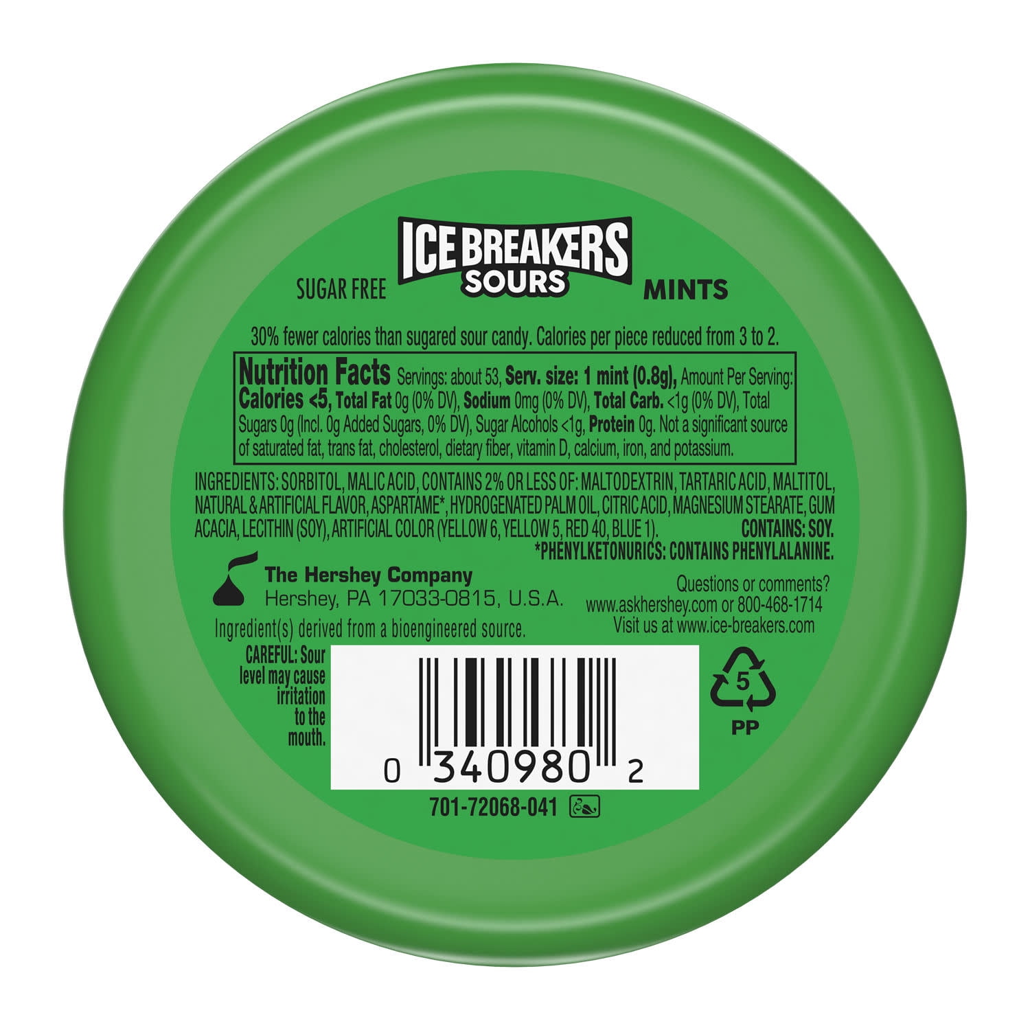 (2 pack) Ice Breakers Sours Assorted Fruit Flavored Sugar Free Mints, Puck 1.5 oz