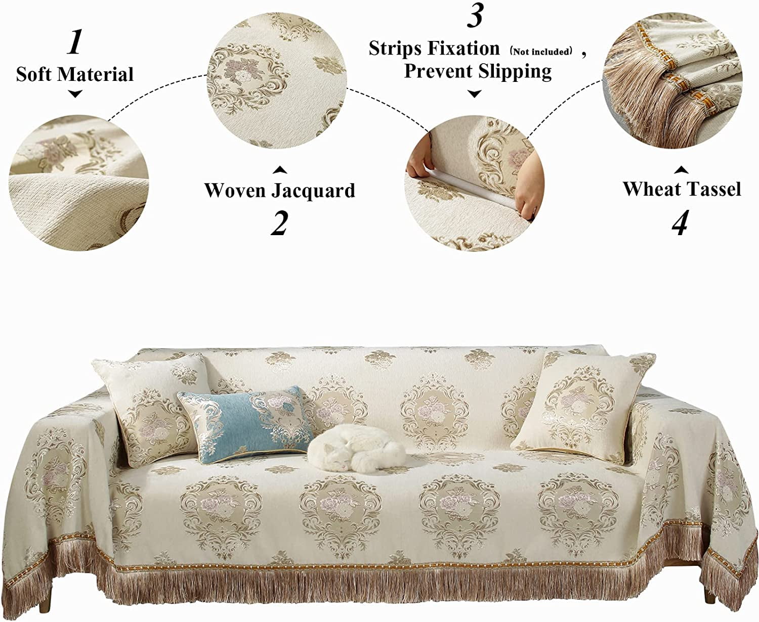 Thick Woven Jacquard Sofa Cover,Sofa Slipcovers Furniture