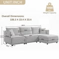 thumbnail image 2 of Modern Corduroy Combo Sofa with USB & C Charging, 106" for Multi-Spaces, 2 of 11