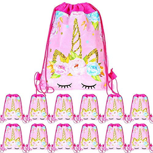 Unicorn Party Favors Bags Supplies For Kid 16 Pack Unicorn Drawstring Party Bag 