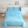 thumbnail image 2 of Feelyou Blue Spider Web Queen Comforter Set, Horror Halloween Spider Comforter Sets Queen, Gray Reversible, 3 Pieces, 1 Comforter and 2 Pillowcases, 2 of 7