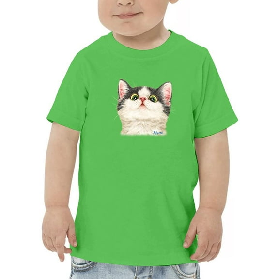Kitten Looking Down T-Shirt Toddler -Kayomi Harai Designs, 2 Toddler