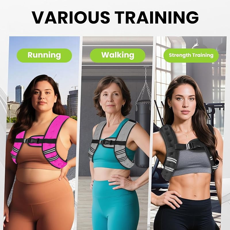 Weighted Vest for Women Men, 8lb/12lb/16lb/20lb/25lb/30lb Weighted Vest Woman Adjustable Weights for Walking, Strength Training, Running, Muscle Building