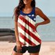 thumbnail image 2 of Traje de Baño de Dos Piezas de la Mujer Día de la Independencia Impresión Strappy Back Set Traje de Baño, Dos Piezas de Conjunto de Pantalones Cortos para la Playa, 2 of 6