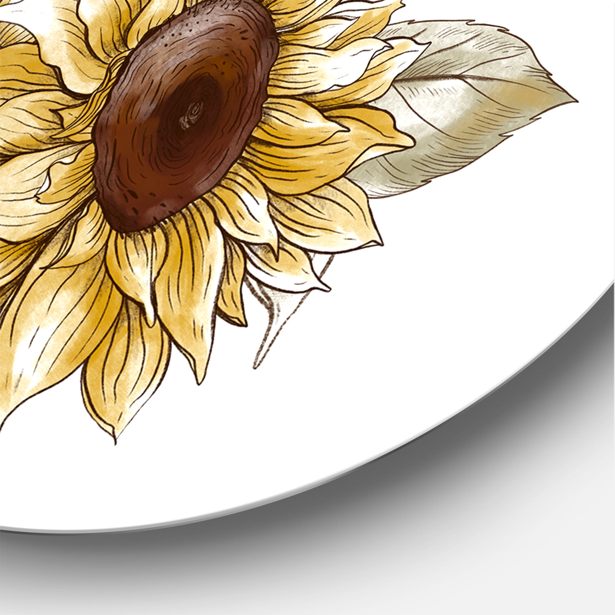 Designart 'Thanksgiving Vintage Turkey Pumpkin and Sunflowers ' Farmhouse Circle Metal Wall Art 36x36 - Disc of 36