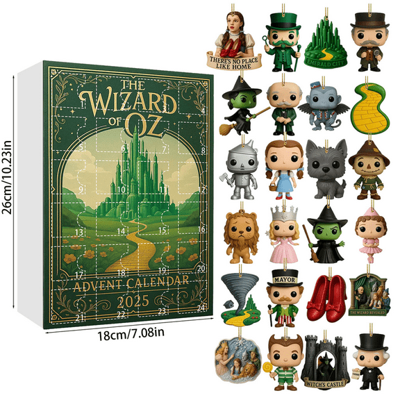 The Wizard of OZ Advent Calendar 2025 2026 Christmas Halloween Figures Party Favors Countdown Tree Ornaments Stocking Gifts Collectible Doll Vacation Stuffers 24 pcs