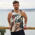 thumbnail image 6 of Fuzoiu Floral Head Dreamscape Print Men's Workout Tank Tops,Sleeveless Gym Shirt Quick Dry,Fitness Bodybuilding T-Shirt,Muscle Athletic Workout Tee-4X-Large, 6 of 7