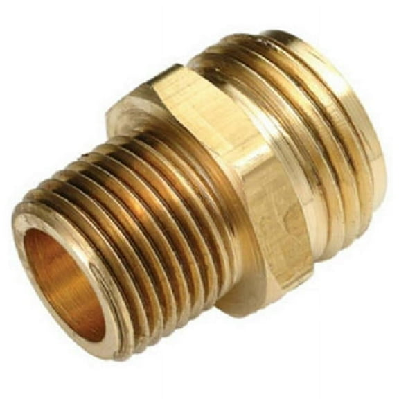 Anderson Metals 757478-1208 .75 in. Male Garden Hose x .5 in. Male Iron Pipe- Brass Adapter