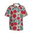 thumbnail image 2 of Balery Tomato Print Men's Hawaiian Shirts Short Sleeve Beach Shirt Relaxed Fit Vacation Button Down Shirts-3X-Large, 2 of 9