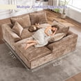 thumbnail image 6 of Muumblus 103" Boneless Sectional Sofa with Right Chaise, Comfy L-Shaped Modular Couch for Living Room, No Assembly Required, Brown Chenille, 6 of 10