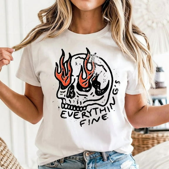 Everything is Fine Unisex T-Shirt, Sizes S-5XL - Gategoo