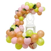 90 PCS DIY Balloons Garland with Pink Green Hotpink Rose Gold Confetti Balloons, Hawaii Flamingo Tropical Themed Party Supplies for Birthday Party Hawaii Luau Summer Beach Party Supplies