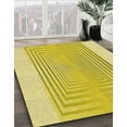 thumbnail image 3 of Ahgly Company Machine Washable Indoor Round Transitional Bold Yellow Area Rugs, 7' Round, 3 of 7