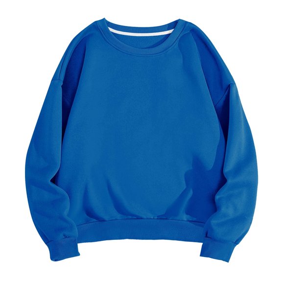 Crewneck Sweatshirts for Men Fleece Lined Casual Long Sleeve Pullover Shirts Basic Solid Color Loose Comfort Warm No Hood Sweatshirt Tops