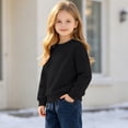 thumbnail image 5 of SELONE Kids Crewneck Sweatshirt Plain Long Sleeve Shirts Fleece Liner Ribbed Cuffs Pullover Comfywear Clothes 1-13Y, 5 of 9