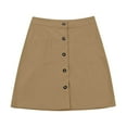 thumbnail image 5 of JTieacloth Corduroy Skirt High Waisted Button Down Mini A Line Fall Winter Short Skirt With Pockets Casual Stretch Comfort Fit,Skirt for Women(Yellow), 5 of 5