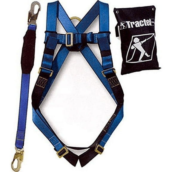 Spidergard Safety Fall Protection Kit, Full Body Harness, with 6' Shock-absorbing Lanyard - Default Title