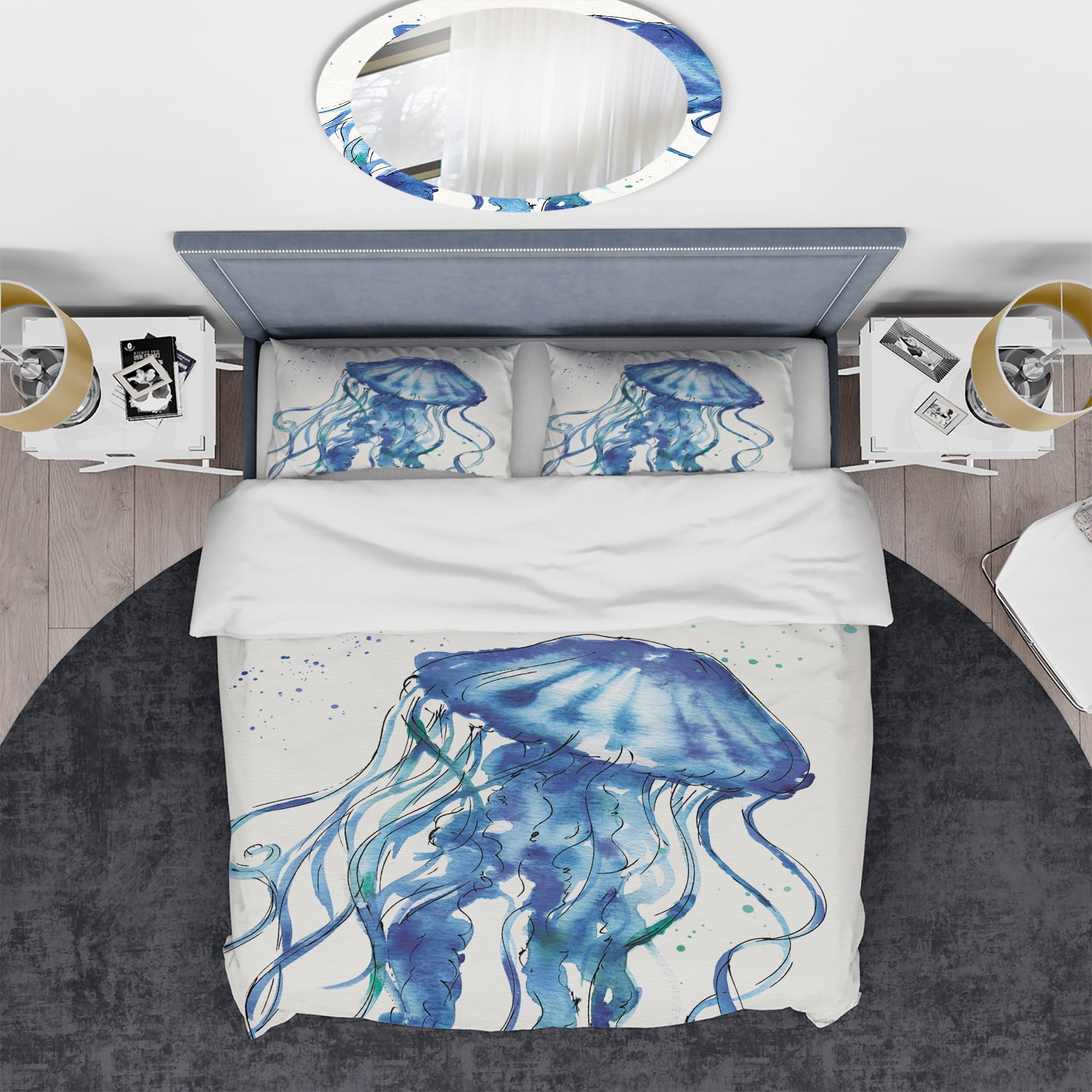 Designart 'Blue Deep Sea X' Coastal Duvet Cover Set