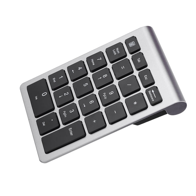 RF304 22 Keys Numeric Keypad USB 2.4G Mini Keyboard with Receiver Iron Grey for Office Home