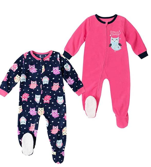 absorba Baby Girls 2Pack Blanket Sleeper (Pink Owl, 5T)