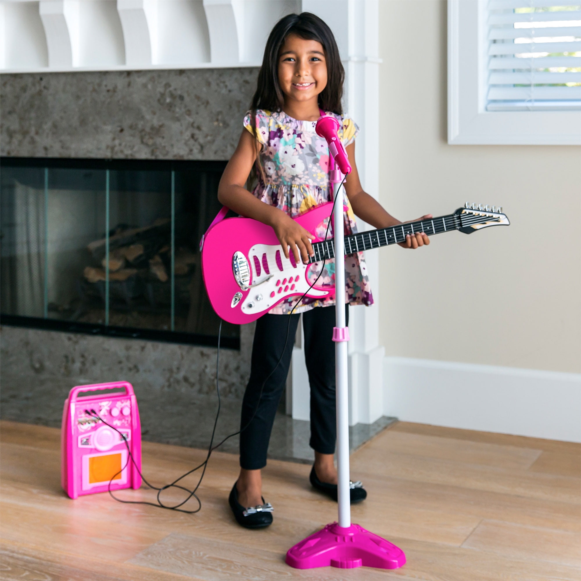 childrens microphone and guitar set