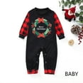 thumbnail image 2 of Odeerbi Christmas Pajamas for Family Holiday Plaid Long Sleeve Family Christmas Pajamas Matching Sets Infant Casual Plaid Print Tops Pants Set Two-Piece Sleepwear Xmas PJs Set Black, 2 of 6