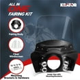 thumbnail image 2 of Krator Motorcycle Windshield & Fairing Complete Kit, Road Warrior Windshield, Compatible with Harley Davidson Dyna and Softail, Motorcycle Accessories, Glossy Black and Clear Windscreen, 15" Height, 2 of 4