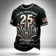 thumbnail image 2 of Domzest Men's Never Forget 911 Memorial T Shirts Crew Neck 9/11 25th Anniversary Printed Shirts Never Forget Twin Towers Short Sleeve Graphic Shirt, 2 of 4