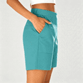 thumbnail image 4 of Cmfcve Womens 7 Inch Inseam Bermuda Shorts Mid Rise Stretch Pull On Summer Shorts with Pockets, 4 of 8