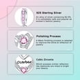 thumbnail image 6 of ARVALILS 925 Sterling Silver Pink CZ Heart Charm Pendant for Bracelet, 6 of 7