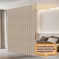 thumbnail image 2 of Accordion Folding Room Partition with Ceiling Track - Retractable Room Divider Curtain, Effortless Setup(Beige 100" W x 84" L-Pack of 1), 2 of 9