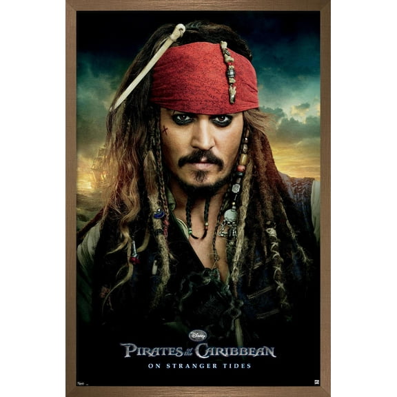 Disney Pirates of the Caribbean: On Stranger Tides - One Sheet Wall Poster, 14.725" x 22.375" Framed