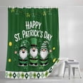 thumbnail image 4 of St. Patrick's Day Standard Shower Curtain Set, Waterproof Shower Curtains for Bathroom, Lucky Shamrock Gnomes Gold Coin Spring Green Washable Fabric Bath Curtain for Bathtub with Hooks 72x72 Inches, 4 of 9