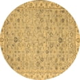 thumbnail image 1 of Ahgly Company Indoor Round Oriental Brown Traditional Area Rugs, 4' Round, 1 of 4