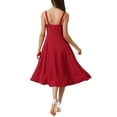 thumbnail image 3 of INSPIRE CHIC Spaghetti Strap Dresses for Women Scoop Neck Side Slit Sexy Flowy Midi Dress S Red, 3 of 6